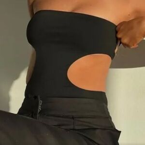 Cutting Corners Black Bodysuit